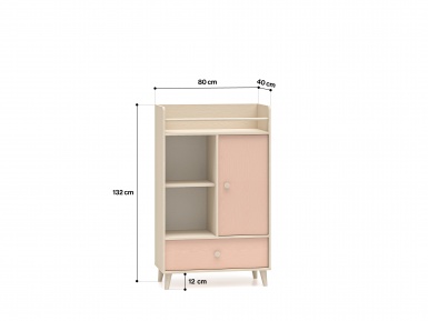 Design Plus Studio Kuchni & Salon Meblowy | Mevel 04 Piasek pustyni/Millennial pink - komoda 1D1S | 