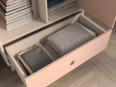Design Plus Studio Kuchni & Salon Meblowy | Mevel 04 Piasek pustyni/Millennial pink - komoda 1D1S | 