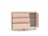 Design Plus Studio Kuchni & Salon Meblowy | Mevel 05 Piasek pustyni/Millennial pink - komoda 1D3S | 