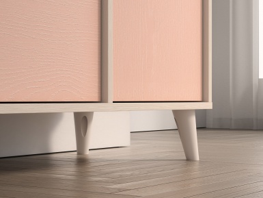 Design Plus Studio Kuchni & Salon Meblowy | Mevel 05 Piasek pustyni/Millennial pink - komoda 1D3S | 