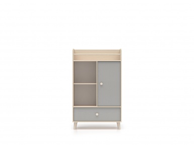 Design Plus Studio Kuchni & Salon Meblowy | Mevel 04 Piasek pustyni/szary pallad - komoda 1D1S | 