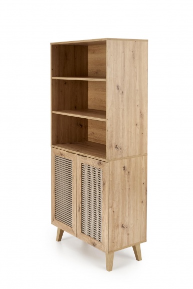 Design Plus Studio Kuchni & Salon Meblowy | BORNEO REG-1 regał dąb artisan/czarny (2p1szt) | 2010001194156