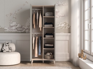 Design Plus Studio Kuchni & Salon Meblowy | Mevel 02 Piasek pustyni/szary pallad - szafa 2D | 