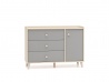 Design Plus Studio Kuchni & Salon Meblowy | Mevel 05 Piasek pustyni/szary pallad - komoda 1D3S | 