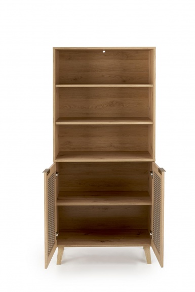 Design Plus Studio Kuchni & Salon Meblowy | BORNEO REG-1 regał dąb artisan/czarny (2p1szt) | 2010001194156