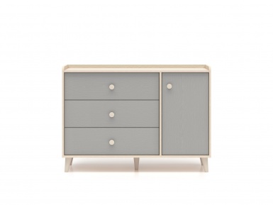 Design Plus Studio Kuchni & Salon Meblowy | Mevel 05 Piasek pustyni/szary pallad - komoda 1D3S | 