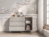 Design Plus Studio Kuchni & Salon Meblowy | Mevel 05 Piasek pustyni/szary pallad - komoda 1D3S | 