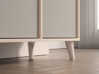 Design Plus Studio Kuchni & Salon Meblowy | Mevel 05 Piasek pustyni/szary pallad - komoda 1D3S | 