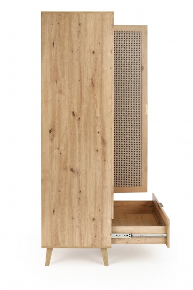 Design Plus Studio Kuchni & Salon Meblowy | BORNEO S-1 szafa dąb artisan/czarny (2p1szt) | 2010001194163