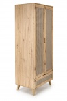 Design Plus Studio Kuchni & Salon Meblowy | BORNEO S-1 szafa dąb artisan/czarny (2p1szt) | 2010001194163