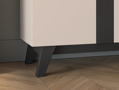 Design Plus Studio Kuchni & Salon Meblowy | Freshion 03 cashmere/czarny - komoda 2D3S | 