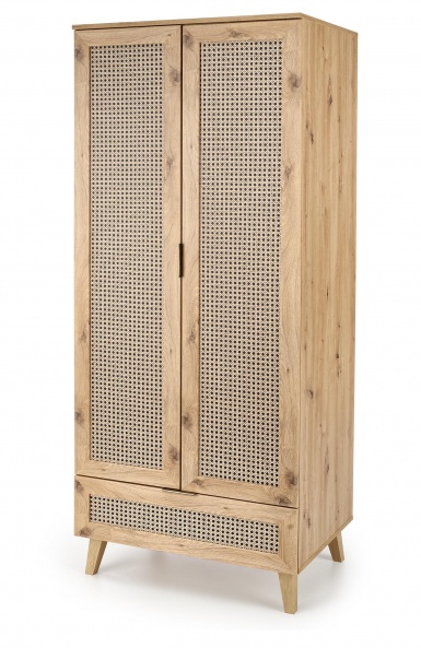 Design Plus Studio Kuchni & Salon Meblowy | BORNEO S-1 szafa dąb artisan/czarny (2p1szt) | 2010001194163