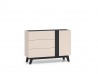Design Plus Studio Kuchni & Salon Meblowy | Freshion 04 cashmere/czarny - komoda 1D3S | 