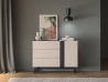 Design Plus Studio Kuchni & Salon Meblowy | Freshion 04 cashmere/czarny - komoda 1D3S | 