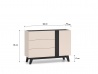 Design Plus Studio Kuchni & Salon Meblowy | Freshion 04 cashmere/czarny - komoda 1D3S | 