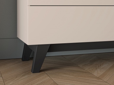 Design Plus Studio Kuchni & Salon Meblowy | Freshion 04 cashmere/czarny - komoda 1D3S | 