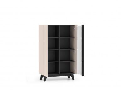 Design Plus Studio Kuchni & Salon Meblowy | Freshion 02 cashmere/czarny - witryna 1D1W | 
