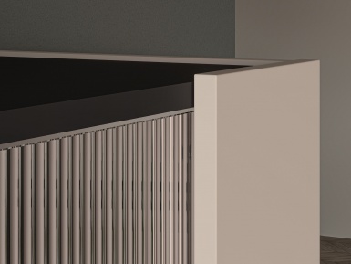 Design Plus Studio Kuchni & Salon Meblowy | Freshion 02 cashmere/czarny - witryna 1D1W | 