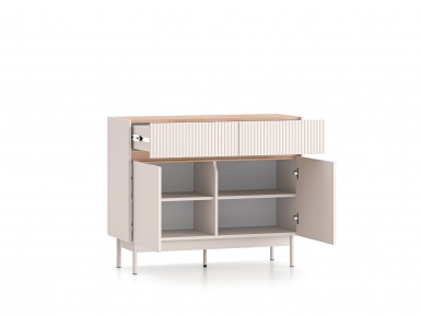Design Plus Studio Kuchni & Salon Meblowy | Dunea 06 cashmere / dąb cremona torro - komoda 2D2S | 