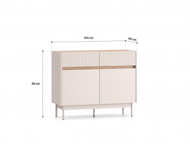 Design Plus Studio Kuchni & Salon Meblowy | Dunea 06 cashmere / dąb cremona torro - komoda 2D2S | 