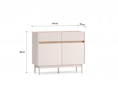 Design Plus Studio Kuchni & Salon Meblowy | Dunea 06 cashmere / dąb cremona torro - komoda 2D2S | 