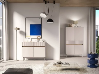 Design Plus Studio Kuchni & Salon Meblowy | Dunea 06 cashmere / dąb cremona torro - komoda 2D2S | 