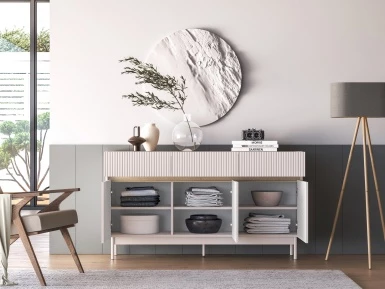 Design Plus Studio Kuchni & Salon Meblowy | Dunea 05 cashmere / dąb cremona torro - komoda 3D3S | 