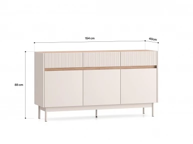Design Plus Studio Kuchni & Salon Meblowy | Dunea 05 cashmere / dąb cremona torro - komoda 3D3S | 