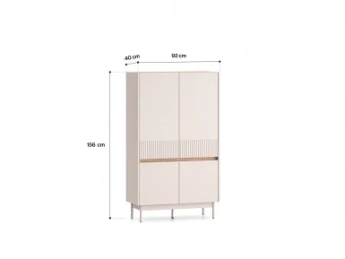 Design Plus Studio Kuchni & Salon Meblowy | Dunea 04 cashmere / dąb cremona torro - komoda 4D | 