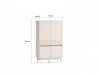 Design Plus Studio Kuchni & Salon Meblowy | Dunea 04 cashmere / dąb cremona torro - komoda 4D | 