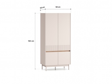 Design Plus Studio Kuchni & Salon Meblowy | Dunea 01 cashmere / dąb cremona torro - szafa 4D | 