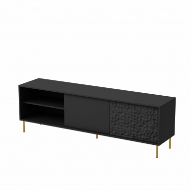 Design Plus Studio Kuchni & Salon Meblowy | BULLET RTV-1 stolik RTV 180 cm czarny, nogi: złoty (1P1SZT) | 2010001194484