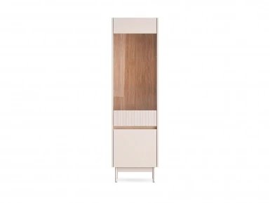 Design Plus Studio Kuchni & Salon Meblowy | Dunea 02 cashmere / dąb cremona torro - witryna 1D1W | 