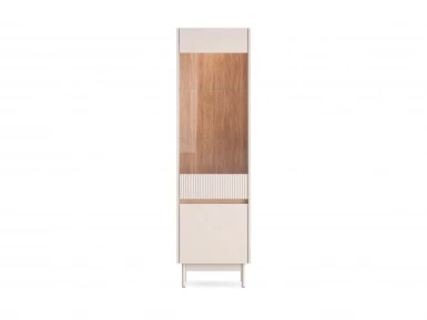Design Plus Studio Kuchni & Salon Meblowy | Dunea 02 cashmere / dąb cremona torro - witryna 1D1W | 
