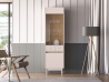 Design Plus Studio Kuchni & Salon Meblowy | Dunea 02 cashmere / dąb cremona torro - witryna 1D1W | 