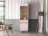 Design Plus Studio Kuchni & Salon Meblowy | Dunea 02 cashmere / dąb cremona torro - witryna 1D1W | 