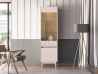 Design Plus Studio Kuchni & Salon Meblowy | Dunea 02 cashmere / dąb cremona torro - witryna 1D1W | 