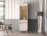 Design Plus Studio Kuchni & Salon Meblowy | Dunea 02 cashmere / dąb cremona torro - witryna 1D1W | 