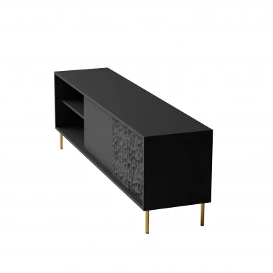 Design Plus Studio Kuchni & Salon Meblowy | BULLET RTV-1 stolik RTV 180 cm czarny, nogi: złoty (1P1SZT) | 2010001194484