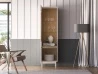 Design Plus Studio Kuchni & Salon Meblowy | Dunea 02 cashmere / dąb cremona torro - witryna 1D1W | 