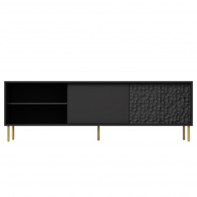 Design Plus Studio Kuchni & Salon Meblowy | BULLET RTV-1 stolik RTV 180 cm czarny, nogi: złoty (1P1SZT) | 2010001194484