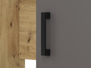 Design Plus Studio Kuchni & Salon Meblowy | FINI 08 korpus dąb artisan/front biały/wstawka antracyt - biurko | 