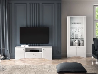 Design Plus Studio Kuchni & Salon Meblowy | GLAMOUR 03 biały alpejski - RTV | 