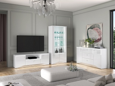 Design Plus Studio Kuchni & Salon Meblowy | GLAMOUR 04 biały alpejski - Szafka nocna | 