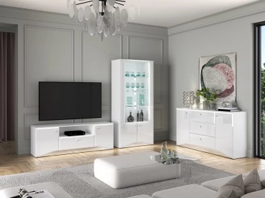 Design Plus Studio Kuchni & Salon Meblowy | GLAMOUR 04 biały alpejski - Szafka nocna | 