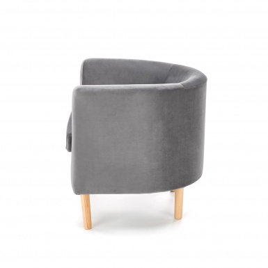 Design Plus Studio Kuchni & Salon Meblowy | CLUBBY 2 fotel wypoczynkowy popielaty / naturalny (1p1szt) | 2010001189855