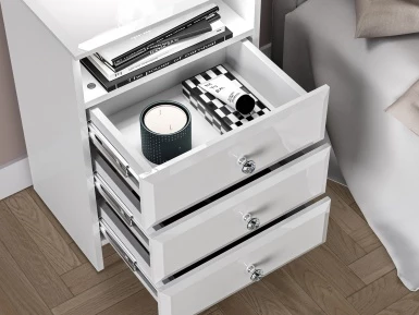 Design Plus Studio Kuchni & Salon Meblowy | GLAMOUR 07 biały alpejski - szafka nocna | 