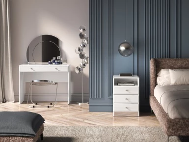 Design Plus Studio Kuchni & Salon Meblowy | GLAMOUR 07 biały alpejski - szafka nocna | 