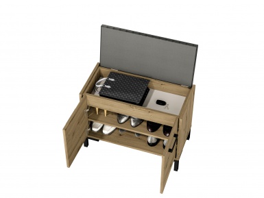 Design Plus Studio Kuchni & Salon Meblowy | Nevio 04 Dąb artisan - szafka na buty | 