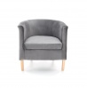 Design Plus Studio Kuchni & Salon Meblowy | CLUBBY 2 fotel wypoczynkowy popielaty / naturalny (1p1szt) | 2010001189855